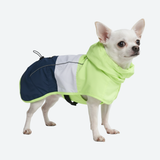 Dog Raincoat - Neon White Navy||size:S,M
