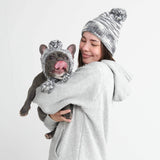 Knit Pom Pom Dog Beanie Hat - Salt and Pepper