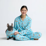 Human Pajama Top - Breakfast Blue