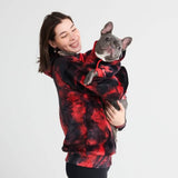 Moletom Humano de Veludo - Vermelho e Preto