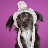 Gorro de tricô pom pom para cachorro - Glacê Pastel