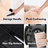 Calming Fluffy Couch Cover Dog Bed - Beige