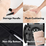 Calming Fluffy Couch Cover Dog Bed - Beige