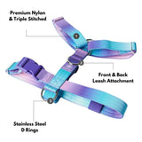 Arnês para cães sem puxão com controle de conforto - retrô dos anos 90