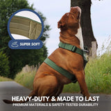 Conjunto de arreios para cães sem puxão com controle de conforto - Verde Militar