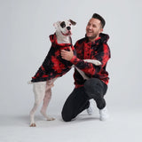 Moletom Humano de Veludo - Vermelho e Preto