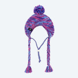 Gorro de tricô pom pom para cachorro - Roxo e lavanda