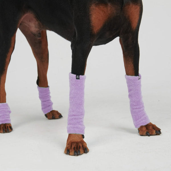 Stretchy Fleece Dog Leg Warmer Sleeves - Purple