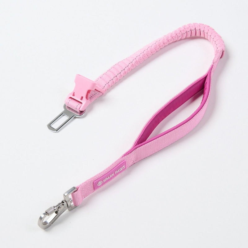 Multipurpose Seatbelt Handsfree Leash & Poop Bag Holder Set - Pink