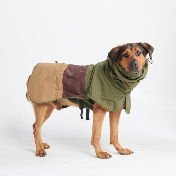 Capa de chuva para cães Breatheshield™ - Verde Marrom Castanho