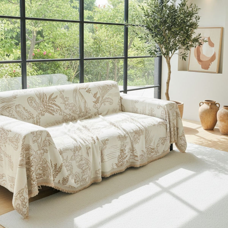 Pet Couch Cover - Lily of The Valley Beige