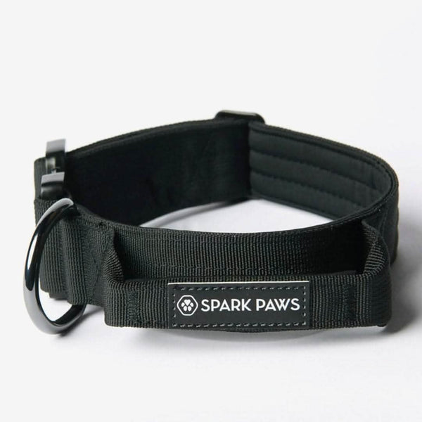 Conjunto de Coleira Tática para Cachorros - Preto (2"/5cm)