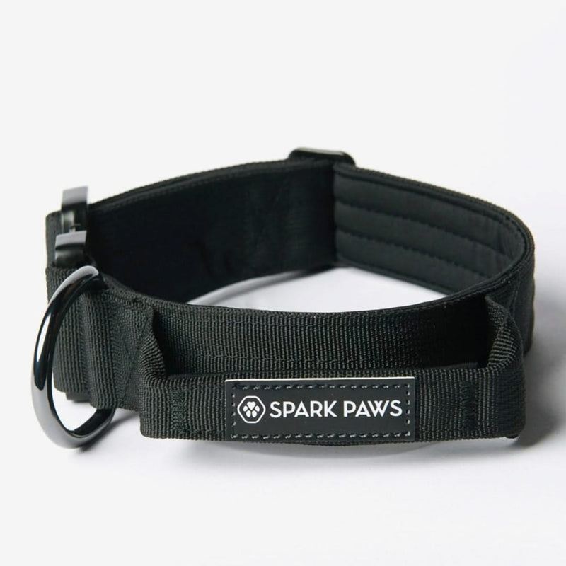 Conjunto de Coleira Tática para Cachorros - Preto (2"/5cm)