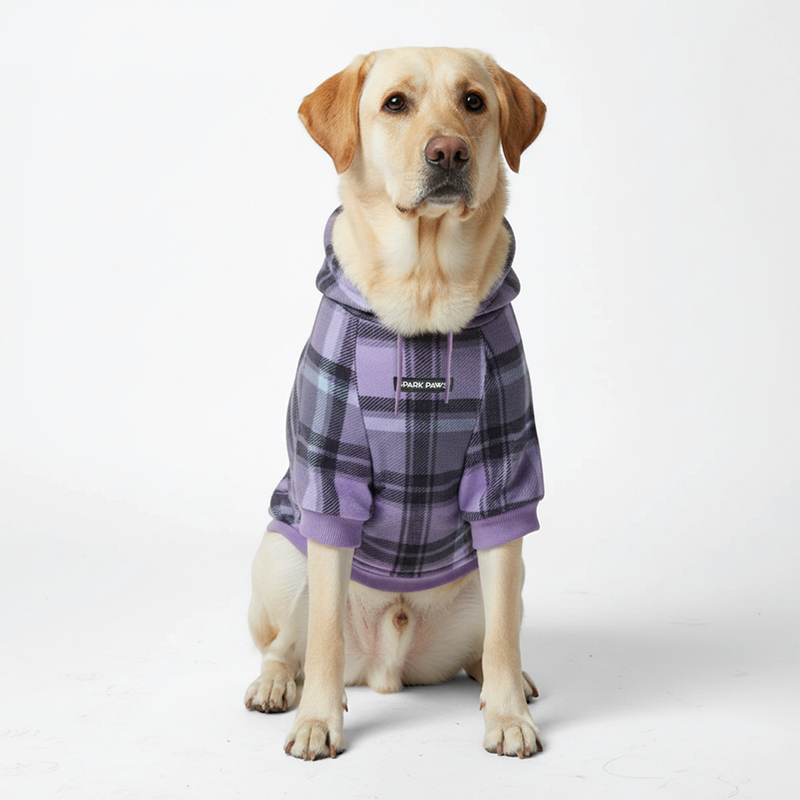 Purple Plaid Hoodie||size:3XL