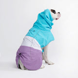 Dog Raincoat - Aqua White Purple||size:S,M,L,XL,2XL,3XL,4XL