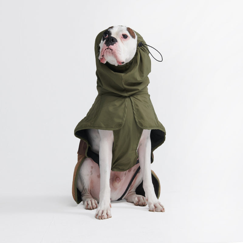 Capa de chuva para cães Breatheshield™ - Verde Marrom Castanho