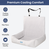 Frostcore™ Cama Refrescante para Assento de Carro para Cães - Waffle Grey