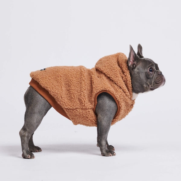 Jaqueta de lã para cachorro Teddy Sherpa - Marrom