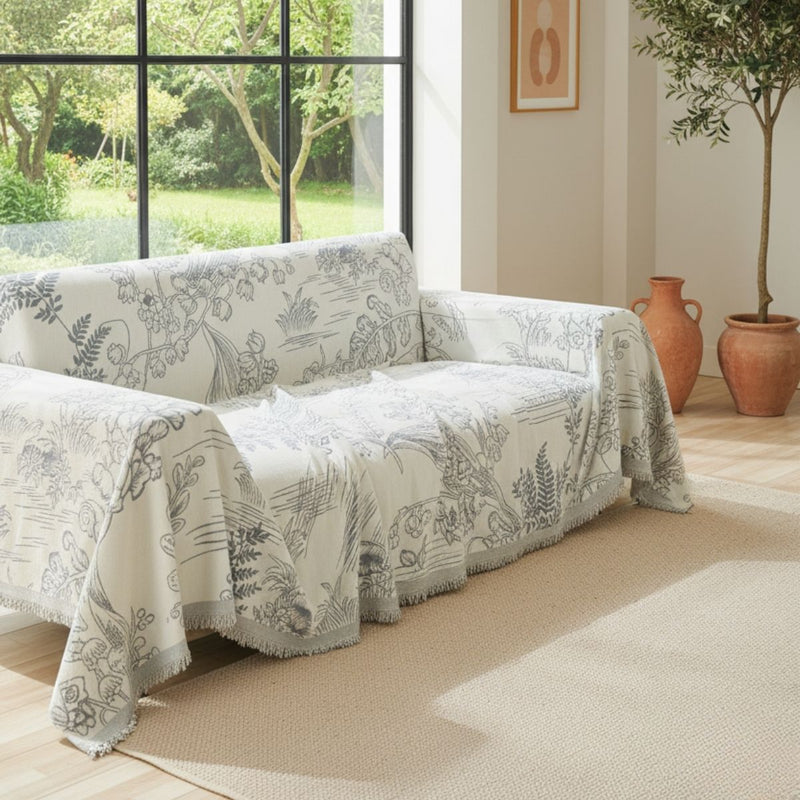 Lily Valley Grey Couch Cover