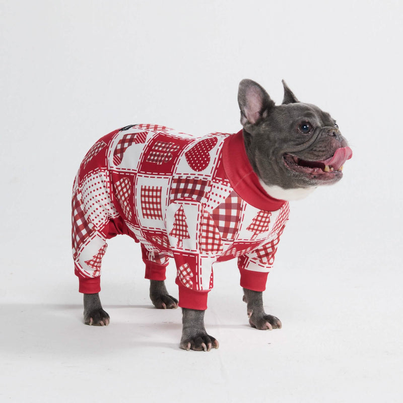 Dog Christmas Pajama - Festive Patchwork