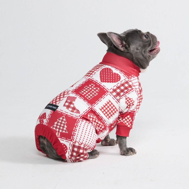 Dog Christmas Pajama - Festive Patchwork