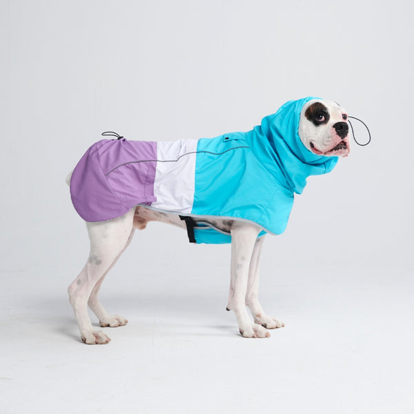 Capa de chuva para cachorro Breatheshield™ - Teal White Purple