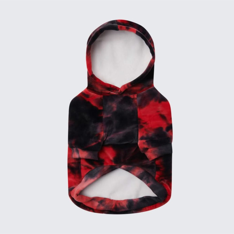 Moletom de veludo para cachorro - Vermelho e Preto