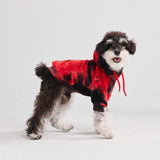 Moletom de veludo para cachorro - Vermelho e Preto