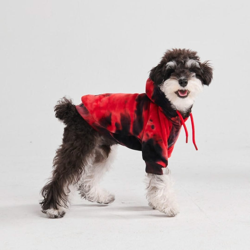 Moletom de veludo para cachorro - Vermelho e Preto