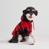 Moletom de veludo para cachorro - Vermelho e Preto