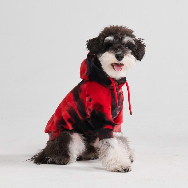 Moletom de veludo para cachorro - Vermelho e Preto