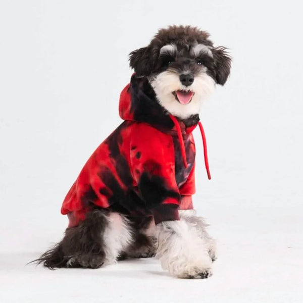 Moletom de veludo para cachorro - Vermelho e Preto