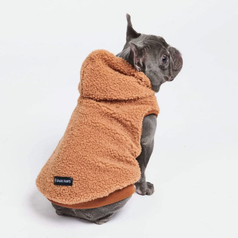 Jaqueta de lã para cachorro Teddy Sherpa - Marrom