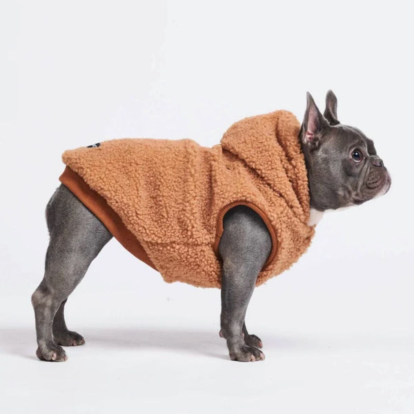 Jaqueta de lã para cachorro Teddy Sherpa - Marrom