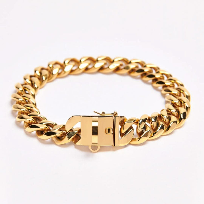 Colar corrente de ouro 20 mm elo cubano