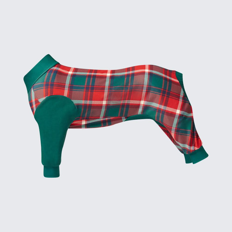 Pijama de Cachorro - Xadrez Verde e Vermelho