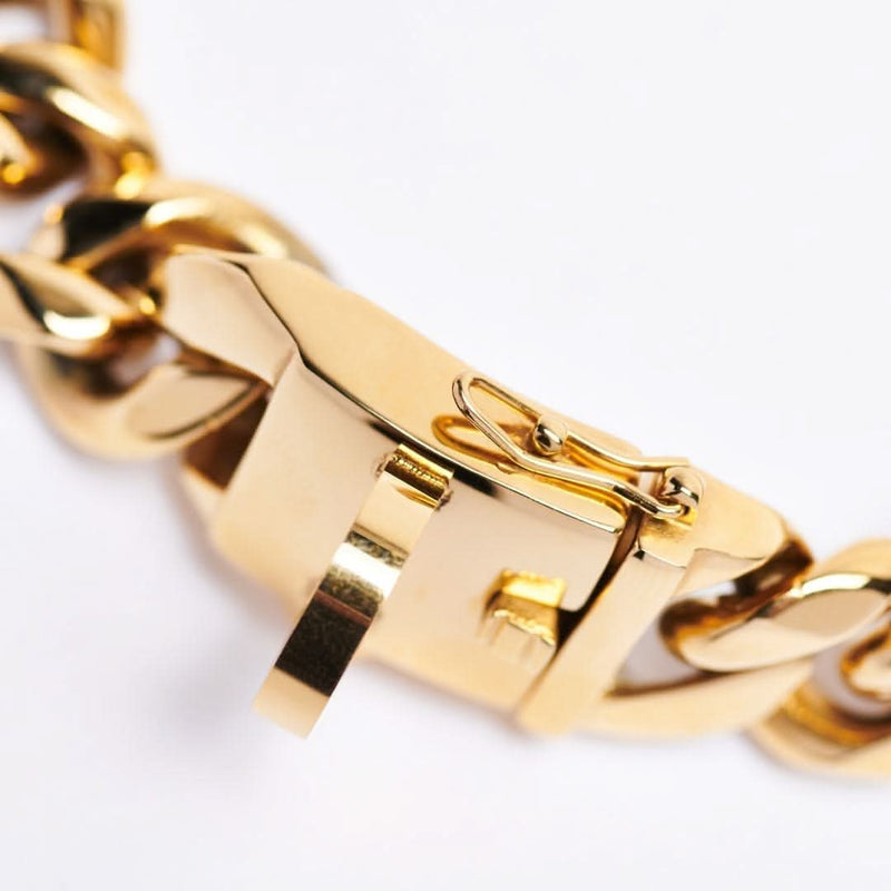 Colar corrente de ouro 20 mm elo cubano