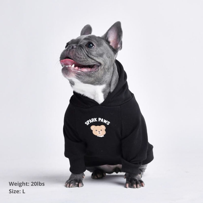 Moletom com capuz para cachorro de urso de pelúcia quebrado - Preto