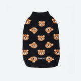 Suéter de malha para cachorro com ursinho de pelúcia quebrado - Preto